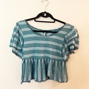 Free People Striped Babydoll Top